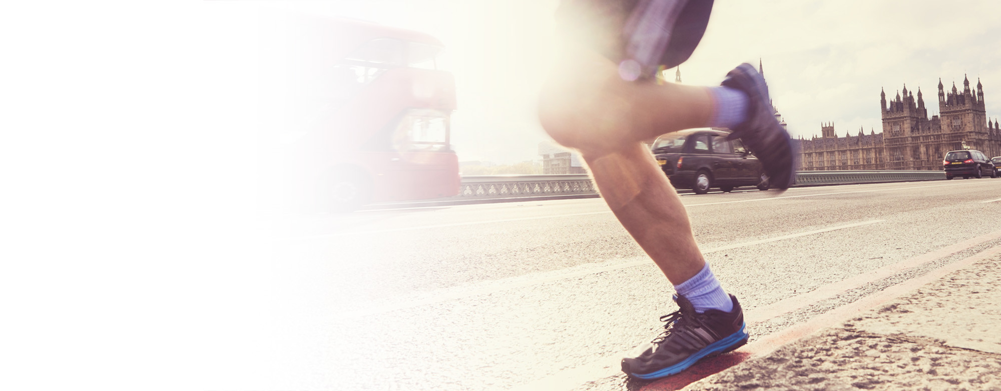 Man running through London